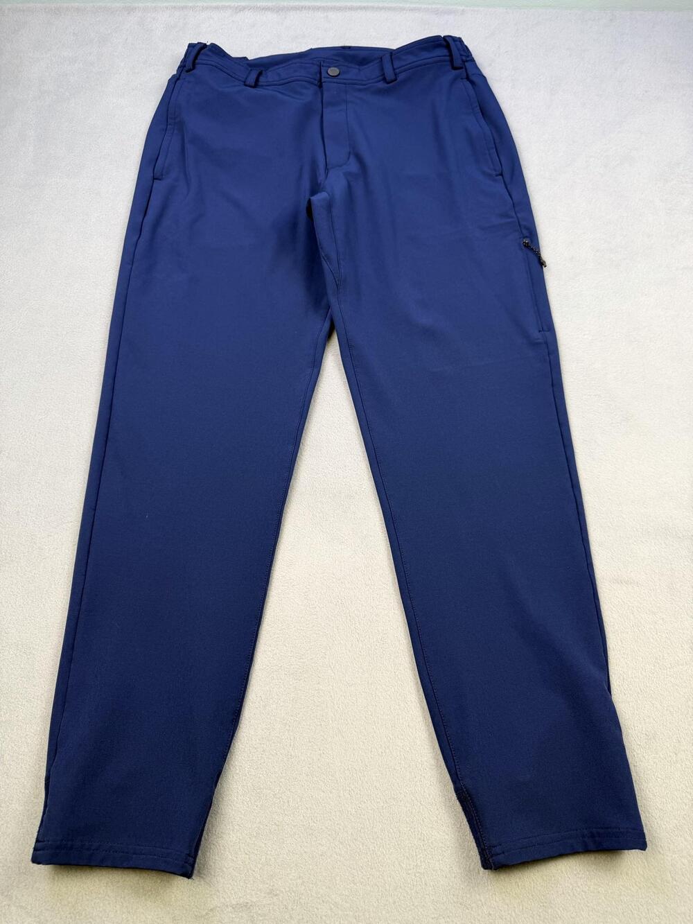 Mack Weldon Jogger Pants Mens Medium Blue Stretch Cuffed Zip Pocket Athletic